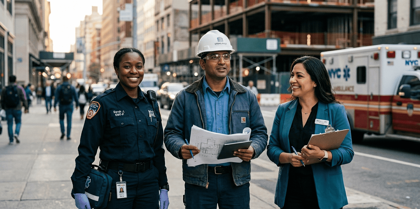 jobs that will survive AI automation 2026 professionals EMT construction supervisor counselor healthcare workers