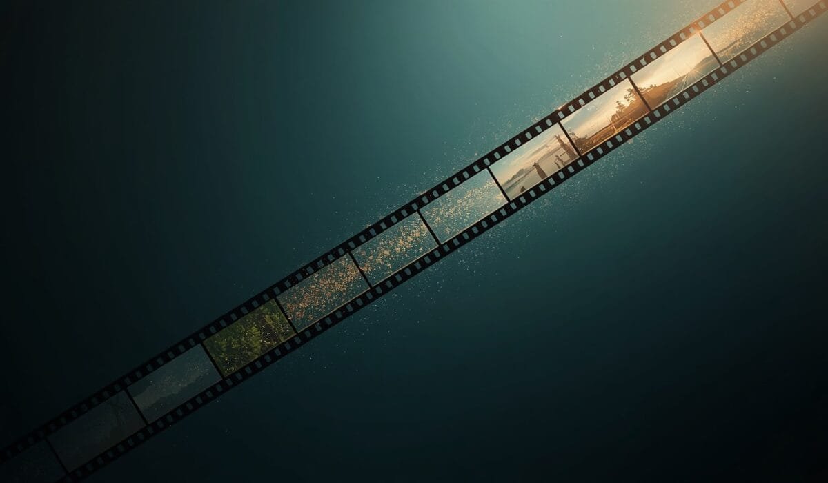 Best AI tools for video editing 2026 concept showing film strip transforming from raw footage into polished vibrant video, symbolizing how AI editing refines content
