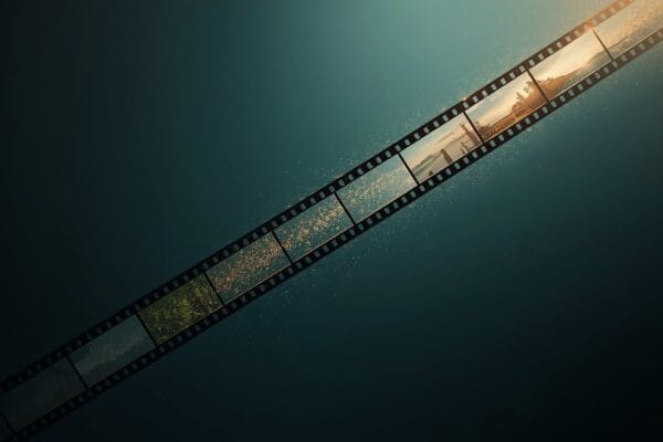 Best AI tools for video editing 2026 concept showing film strip transforming from raw footage into polished vibrant video, symbolizing how AI editing refines content