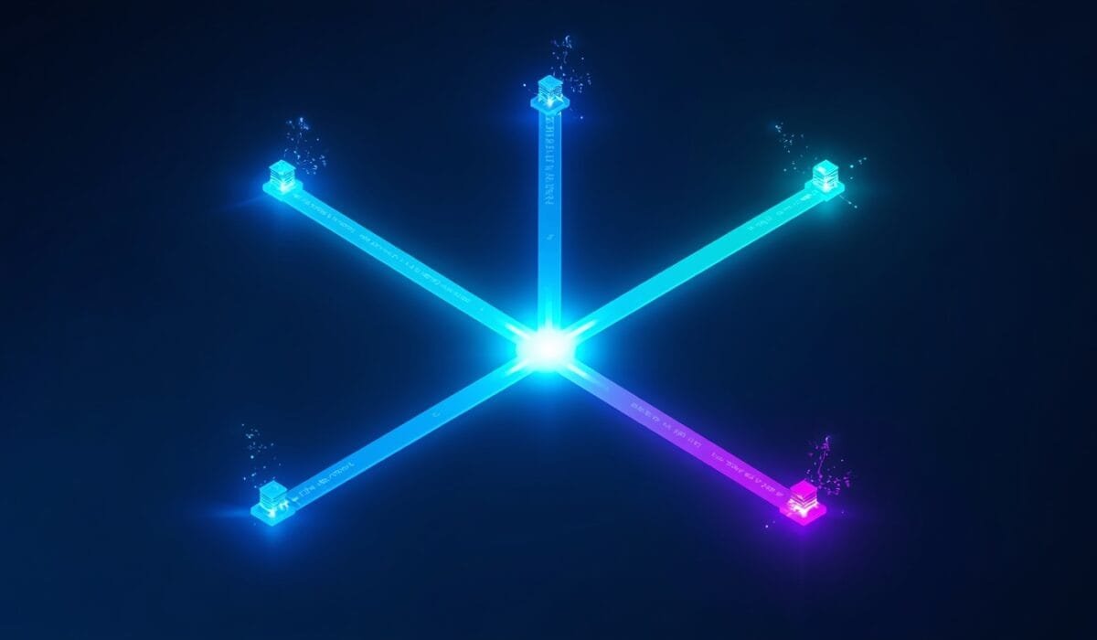 Automate AI workflows without ClawBot concept showing five distinct glowing pathways branching from one point, representing no-code, Python, self-hosted, serverless, and spreadsheet automation methods