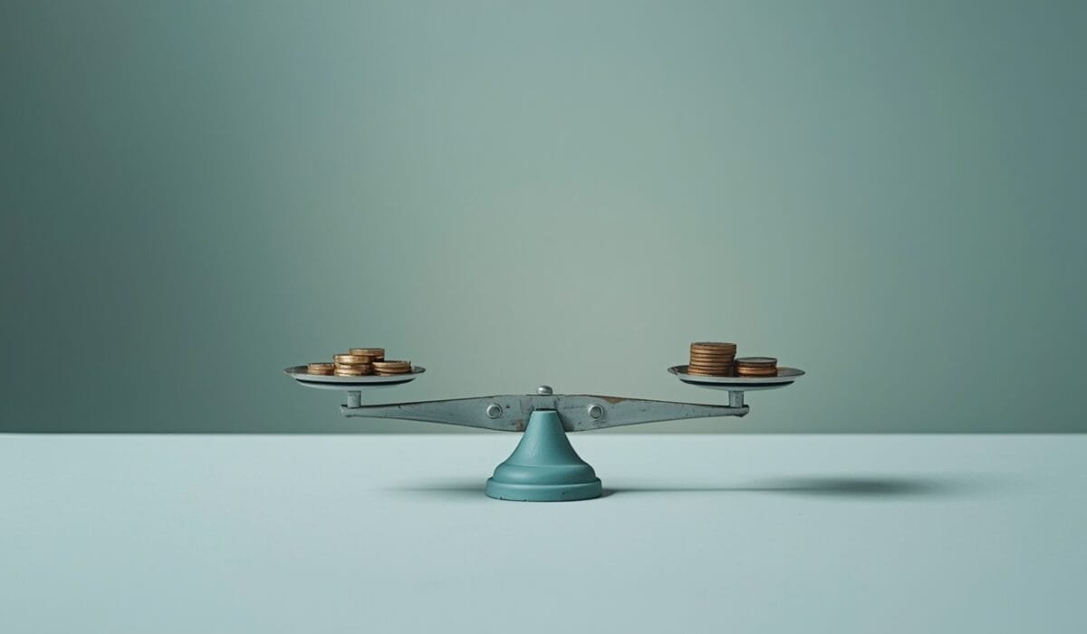 Hidden cost of Claude alternatives concept shown as a balance scale weighing coins, representing weighing the switching costs of GLM vs MiniMax against their token-price savings