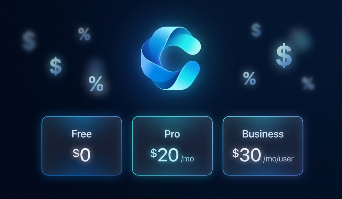 Copilot AI pricing 2026 comparing free vs Pro vs Business plan costs and features