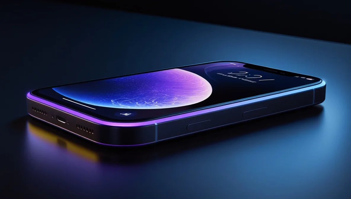 Siri AI 2026 iPhone with new iOS 27 Siri glow edge animation showing Apple Intelligence listening state in blue and purple gradient