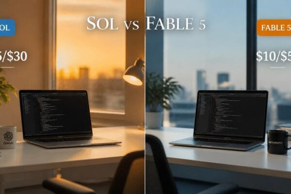 GPT-5.6 Sol vs Claude Fable 5 comparison showing OpenAI and Anthropic's frontier AI models with pricing and availability differences in July 2026