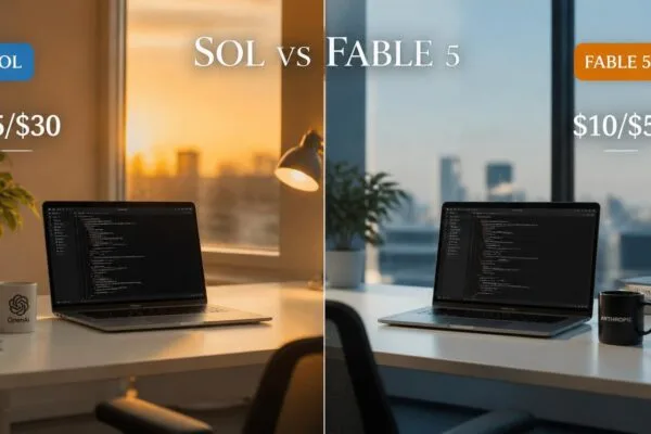 GPT-5.6 Sol vs Claude Fable 5 comparison showing OpenAI and Anthropic's frontier AI models with pricing and availability differences in July 2026